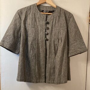 Sharagano Gray linen crop jacket